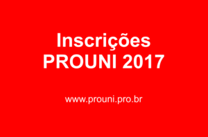 Inscrições ProUni 2017