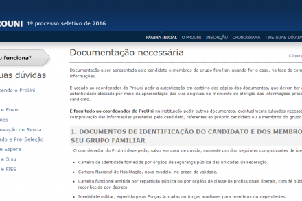Documentos para ProUni - Prouni.pro.br