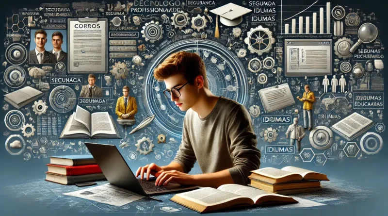 Jovem realizando cursos online para aprimorar habilidades