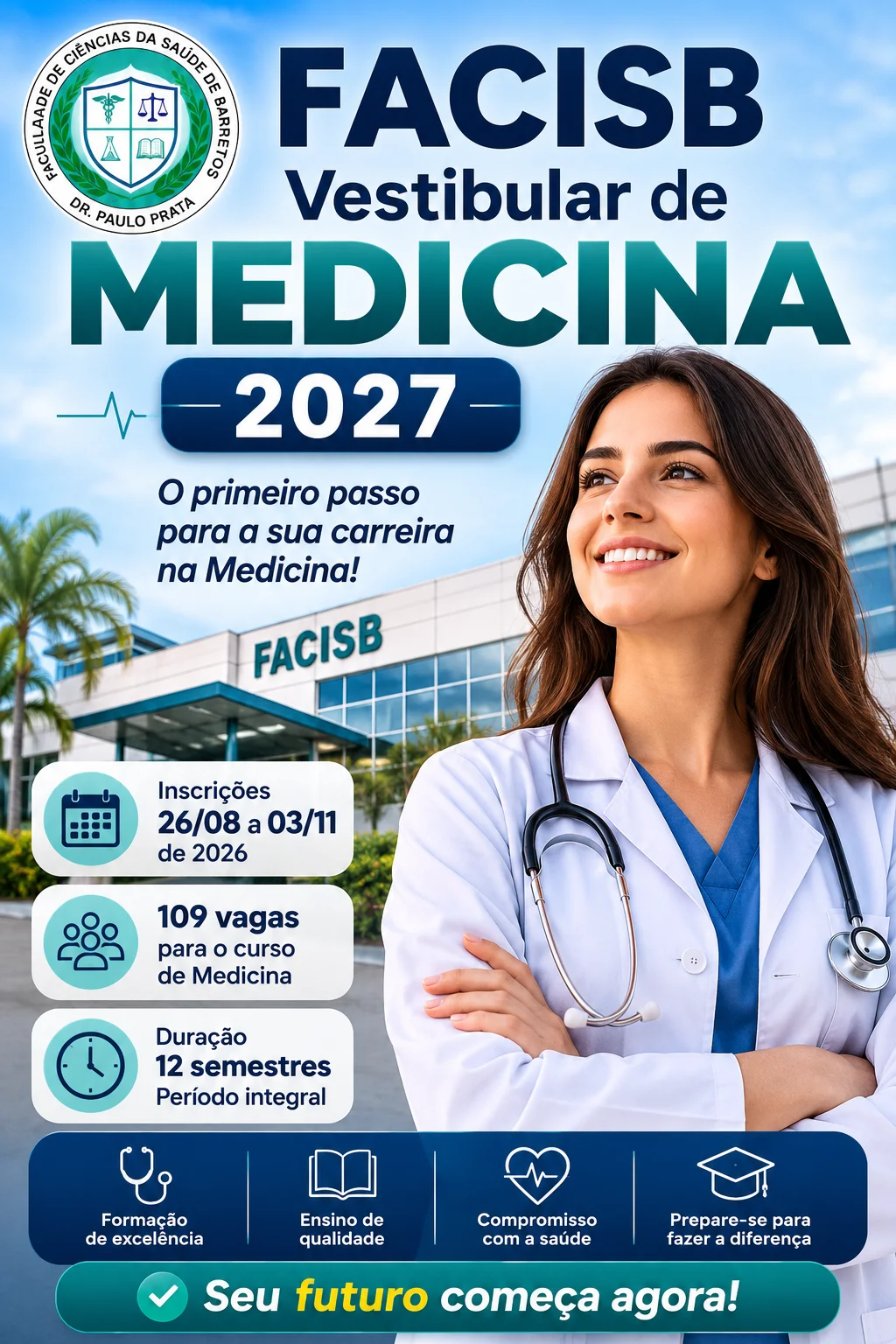 Vestibular Medicina 2027 FACISB (Imagem: IA)